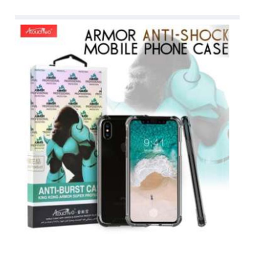 Atouch iPhone X Clear Anti-Burst Shockproof Armor Phone Hard Silicone Case